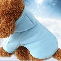 Light blue pet hoodie sweatshirt with ribbed cuffs for dogs and cats in winter - Big Dog Adidas Light Blue