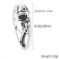 Titanium steel skull carabiner keychain accessory with 56x29mm size and 33g weight - Skull Style (KLJ8537-KJX)