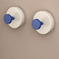 Blue circular suction cup hooks for hanging clothes and bags, 2-piece set for bathroom - 2 Pcs/Set / Blue