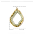 Detailed dimensions of teardrop stainless steel pendant with green glass stone inlay - YE229-Gold Frame Light Green Beads Waterdrop
