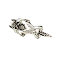 Gothic silver skull full finger armor ring with movable hinges and retro punk metal texture - Silver