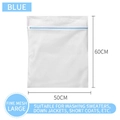 Large fine mesh laundry bag with blue zipper for sweaters, 50x60cm polyester mesh bag - 70g Blue Fine Mesh Large Size (50*60cm)