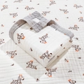Soft cotton gauze baby swaddle blanket featuring cute orange and grey zebra print - 6-Layer Wide Edge 110*110cm / Zebra Jungle