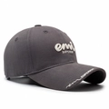 Dark grey baseball cap with white emi 3D embroidery and structured cotton twill fabric - Gray