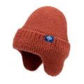 Bonnet d'hiver tricoté rouge rouille avec protège-oreilles et écusson flocon de neige - Rouge Brique