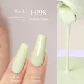 Japanese style nail gel polish in F098 creamy green with matte and glossy finishes - F098 Creamy Green