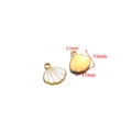 Golden shell pearl pendant with white enamel inlay for DIY necklaces, 17mm x 15mm size - 15x17mm White Enamel Shell Pendant