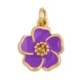 Handmade copper tulip flower pendant in purple and gold enamel finish for jewelry DIY - Gold Frame Purple Five-Petal Flower