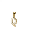 Minimalist gold-plated stainless steel letter q pendant with white enamel inlay - Letter Q