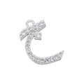 Detailed macro shot of silver Arabic letter pendant with sparkling cubic zirconia stones - White Gold 13