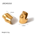 Boucles d'oreilles en acier inoxydable plaqué or 18k, forme géométrique irrégulière - Style Doré (JDE2401010)