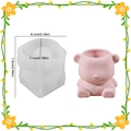 DIY bear silicone mold with heart relief for succulent flower pots and resin crafts - Bear Pen Holder Style / Semi-transparent White