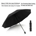 Manual black reinforced 10-rib folding umbrella with 105cm diameter for 2-3 persons - Large 10-Rib Manual Black Glue / Enlarged Black