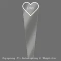 White LOVE heart single rose flower packaging bag in 12.5x43cm size for bouquets - Heart Single Bag-White / 50Pcs/Bag