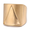 Anello da uomo in acciaio inossidabile dorato con trama spazzolata e design a triangolo - 25105 Oro / Taglia US 8