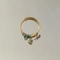 Adjustable gold spiral wrap bracelet with blue butterfly and heart charms - Blue Charm Set / Blue
