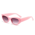 Occhiali da sole cat eye con elegante montatura rosa e lenti viola sfumate da donna - Rosa Gelatina Lenti Doppio Grigio