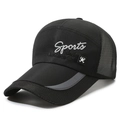Casquette de baseball en maille noire pour hommes avec broderie Sports respirante - Réglable / Noir