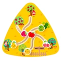 Wooden farm fruit logic maze toy for kids featuring sliding strawberry and apple pieces - Fruit Theme