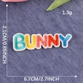Colorful embroidered bunny letter patch for clothing with self-adhesive backing - Self-Adhesive BUNNY Letters