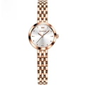 Elegante reloj OLEVS de cuarzo para mujer en oro rosa con esfera analógica blanca mínima - Oro rosa