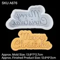 Molde de silicona Merry Christmas para jabón y velas, medidas 13,8 x 7 x 2,7 cm - Semitransparente
