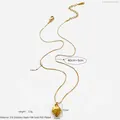 Collier avec pendentif fraise en acier inoxydable plaqué or 18 carats pour femme chic - Fraise Dorée