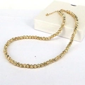 Collier à perles plaqué or 18 carats avec texture diamantée et fermoir mousqueton réglable - 6mm