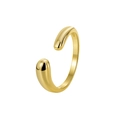 Minimalistischer vergoldeter offener Ring mit polierter Oberfläche und Tropfendesign - Glatt Offen / Gold