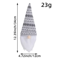 Grey knitted gnome wine bottle topper with white beard and product dimensions - Grey