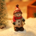 Miniature snowman ornament with red striped hat and golden bell for Christmas decor - Snowman with Bell