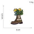 Detailed view of Take-a-Hike boot embroidery patch with dimensions 6.9cm x 6cm - Style 13/Take A Hike Boots