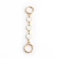 Golden handbag chain strap featuring three white enamel heart charms with spring ring buckles - White Triple Heart