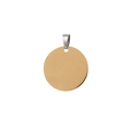 Minimalist round gold stainless steel pet tag with silver jump ring for DIY engraving - 25mm / Gold
