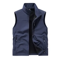Herren Outdoor-Freizeitweste in Dunkelblau mit Stehkragen und mehreren Reißverschlusstaschen - M / Marineblau