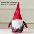 Gnomo di Natale con cappello rosso a fiocchi di neve e barba, taglia 40x20cm, 400g - Cappello Rosso Fiocco di Neve Maschio (A410-7) / 40CM