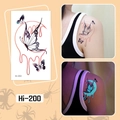 Luminous blue butterfly tattoo sticker Hi-200 with glowing effect for Halloween cosplay - Hi-200 Butterfly Crescent