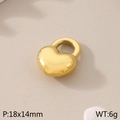 Polished golden stainless steel heart wing pendant accessory 18x14mm for DIY jewelry - Large Heart Charm (KLJ8004-Z)