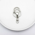 Silver lobster clasp and key ring chain set for DIY jewelry making accessories - White K Figure 8 Swivel Clasp / Silver