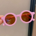 Pink round frame baby sunglasses with brown lenses for stylish toddlers and children - 1001 Purple (Round)