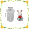 Molde de silicona conejo con flores para adornos de resina DIY y especificaciones - Conejo con flor