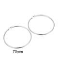 Classic 70mm silver oversized stainless steel hoop earrings for a minimalist look - 70mm