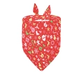 Detail of red Christmas pet bandana featuring Santa, reindeer, and snowman festive patterns - 04 Red Santa Umbrella
