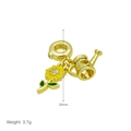 Detailansicht goldener Sonnenblumen- und Gießkannen-Anhänger mit Gewichtsangabe - Sonnenblume Gießkanne