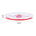 Coperchio per ciotola in acciaio 316 con bordo in silicone rosso, diametro 14cm - Coperchio a prova di perdite / Trasparente/Rosso
