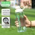 800ml clear green portable sports water bottle with handle for outdoor fitness - 800ML / Fresh Green