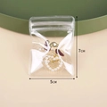 Clear PVC jewelry zip lock bag 5x7cm with elegant pearl heart earring inside - 5x7cm/26 Silk Thickness / Clear