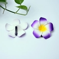 Realistic white and purple gradient frangipani flower hair clips with duckbill structure - Purple Flower Head + Clip [4cm]