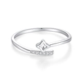 Elegant S925 sterling silver ring with sparkling star zircon and micro-pave setting - Platinum-FDJZ-241