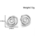 Silver swirl spiral earrings in stainless steel with dimensions and weight specs - Spiral / Silver
